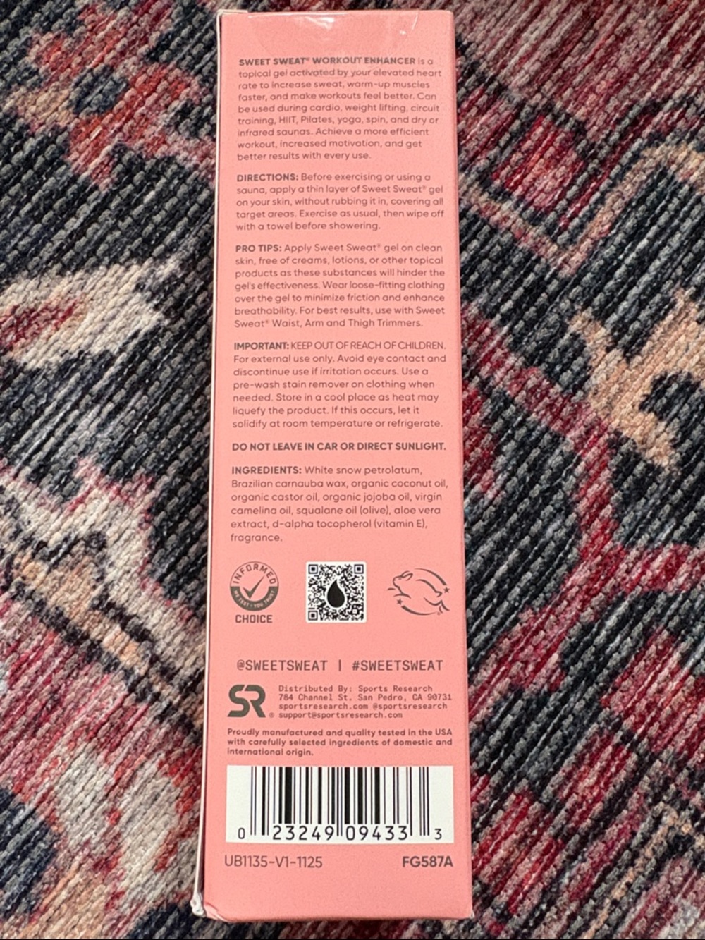 Sports Research SweetSweat Watermelon Workout Enhancer - Pink unopened - Picture 3 of 4